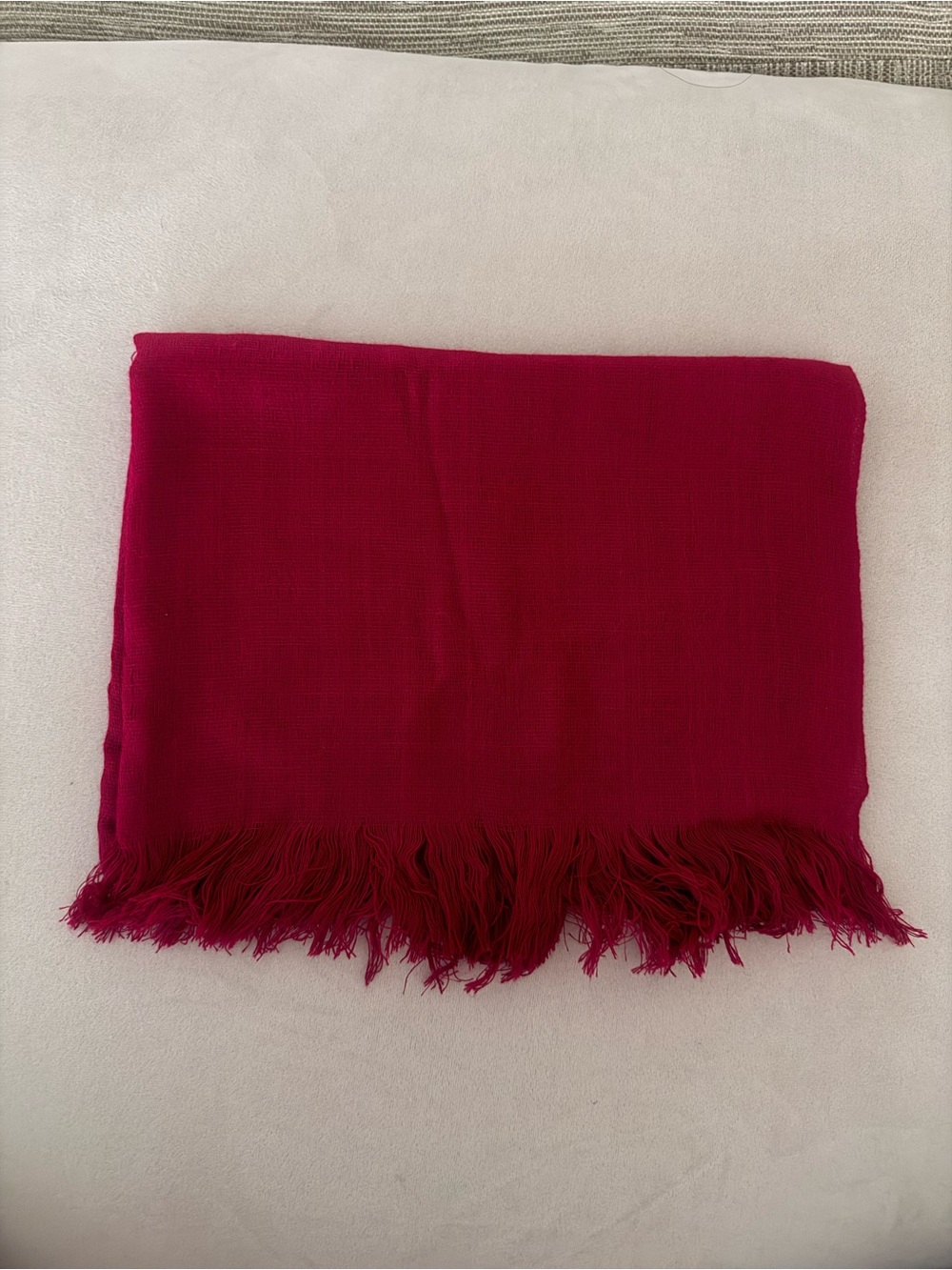 Red Fringed Scarf